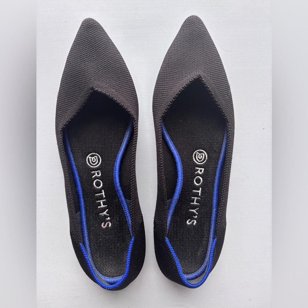 Rothy's The Point II Black Flats sz 8.5